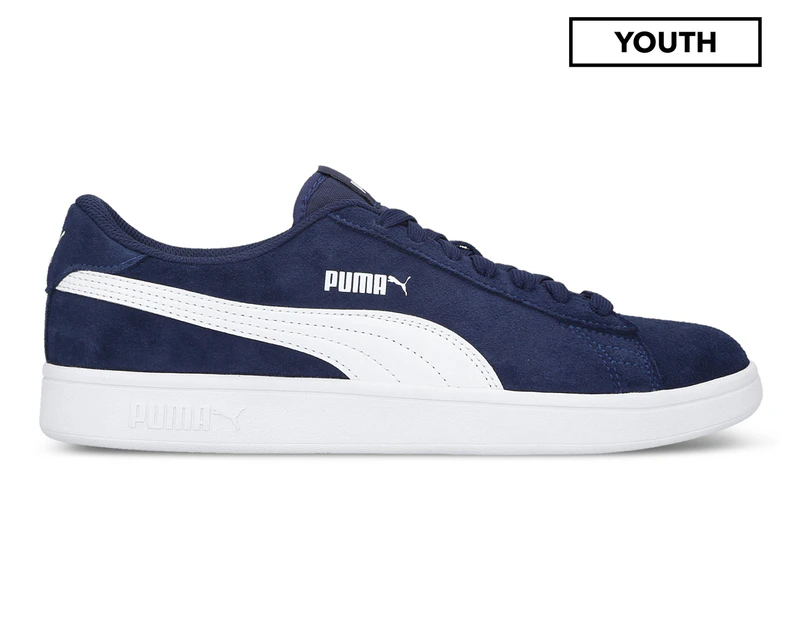Puma Youth Boys' Smash Suede V2 SD V Sneakers - Peacoat/Puma White
