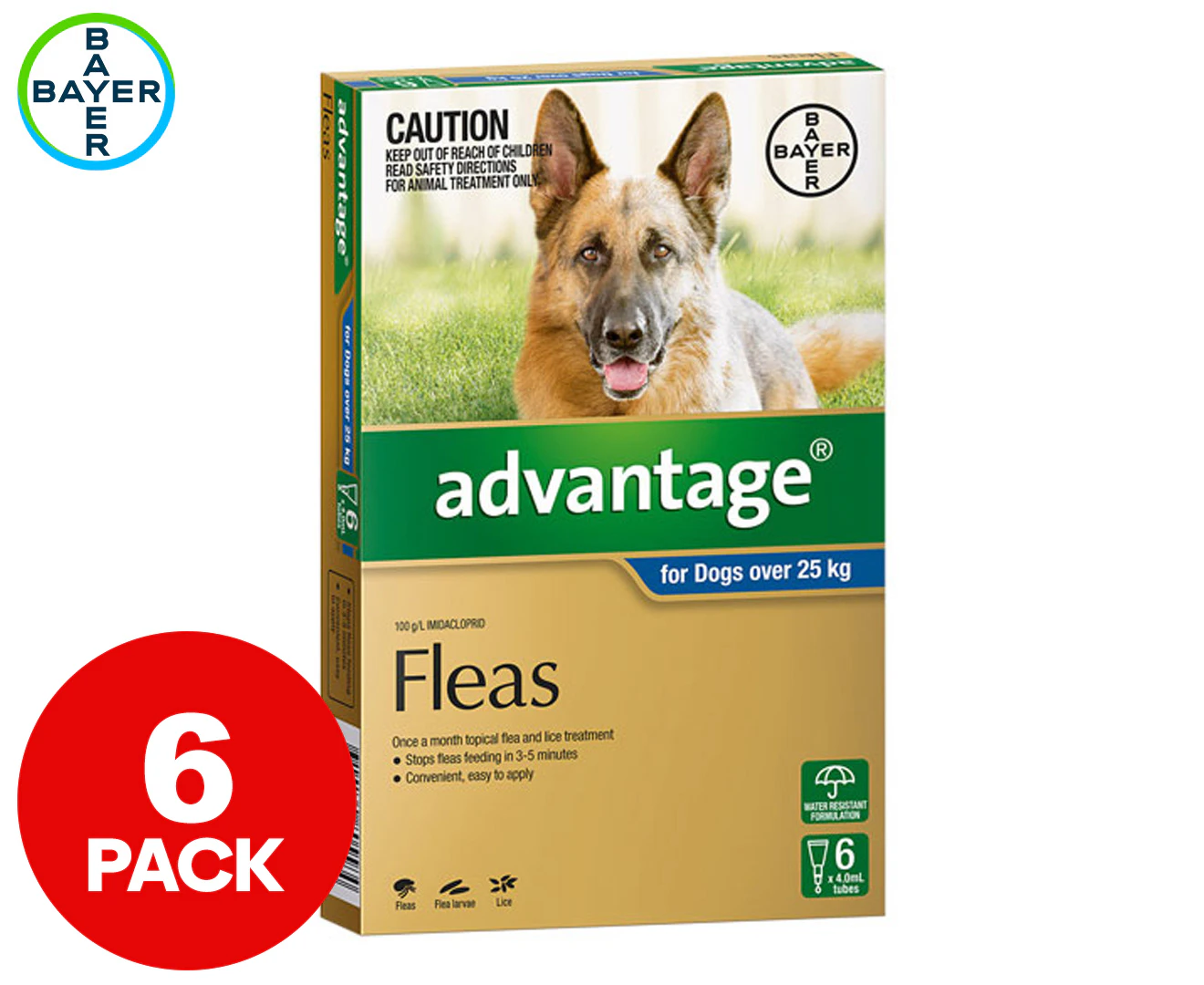 Advantage Flea Treatment For Dogs 25kg+ 6pk