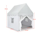 Costway Wood Kids Play house Fairy Play Tent Princess Castle Playhouse w/Cotton Mat, Indoor Boys & Girls, Xmas Birthday Gift