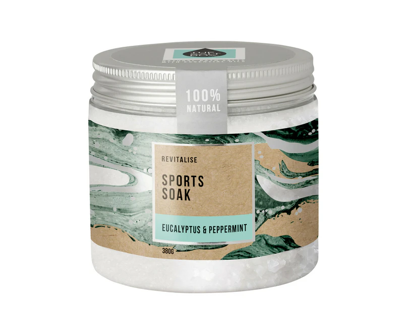 The Salt Box Revitalise Sports Bath Soak Eucalyptus & Peppermint - 380g Jar