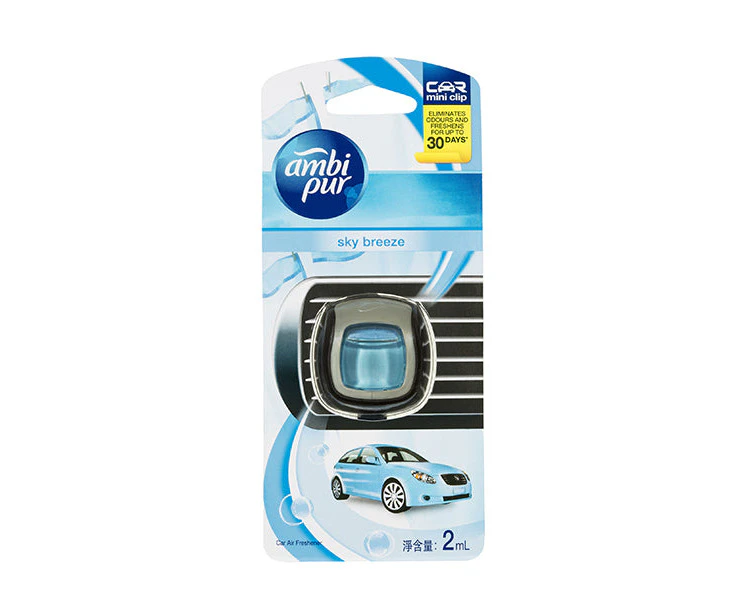 2Ml Ambi Pur Car Air Freshener Vent Clip - Sky Breeze