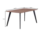 Dining Table Andrie 160cm Rectangular Wooden Breakfast Kitchen Desk Metal Legs Base Dining Room Furniture- Brown