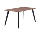 Dining Table Andrie 160cm Rectangular Wooden Breakfast Kitchen Desk Metal Legs Base Dining Room Furniture- Brown