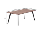 Coffee Table Andrie Wooden Tabletop Metal Legs Living Room Furniture- Brown