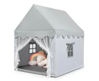 Costway Wood Kids Play house Fairy Play Tent Princess Castle Playhouse w/Cotton Mat, Indoor Boys & Girls, Xmas Birthday Gift