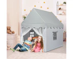 Costway Wood Kids Play house Fairy Play Tent Princess Castle Playhouse w/Cotton Mat, Indoor Boys & Girls, Xmas Birthday Gift