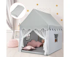 Costway Wood Kids Play house Fairy Play Tent Princess Castle Playhouse w/Cotton Mat, Indoor Boys & Girls, Xmas Birthday Gift