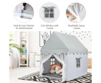 Costway Wood Kids Play house Fairy Play Tent Princess Castle Playhouse w/Cotton Mat, Indoor Boys & Girls, Xmas Birthday Gift