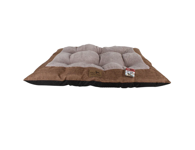 Brown Pet Bed Pillow Plush Microtech Top