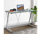 Advwin Small Computer Desk X Shaped Glass Office Desk for Small Spaces Home Office Study Desk