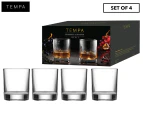 Set of 4 Tempa 370mL Quinn Whiskey Glasses - Clear