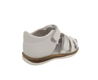 Girls Shoes Surefit Jodie Covered Toe Adjustable Leather Sandals Heel In Support - White