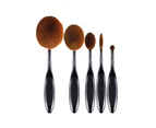 Beakey 5Pcs Ink Blending Brushes Oval Makeup Brush Foundation Brush-Black