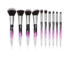 Beakey Makeup Eye Brush Set 10 Pieces Gradient Latest Diamond Handle Makeup Brushes-Purple