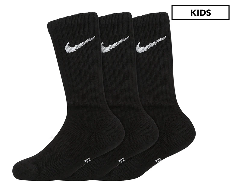 Nike Kids' Everyday Cushioned Crew Socks 3-Pack - Black/White