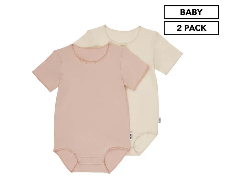 Bonds Baby Organics Wonderbodies Bodysuit 2-Pack - Pink/Cream