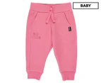 Bonds Baby Girls' Stretch Sweats Trackpants / Tracksuit Pants - Pink Gin