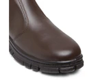 New Grosby Ranch Junior Boys Boots Brown School Leather Slip On Shoes Leather - Brown