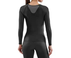 Skins Womens Series 3 Top Black Sports Running Gym Breathable Reflective