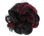 (red mix # 2BH113B G30E) - PRETTYSHOP Hairpiece Hair Rubber Scrunchie Scrunchy Updos VOLUMINOUS Curly Messy Bun red mix # 2BH113B G30E