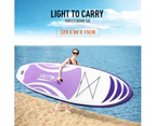 GENKI Stand Up Paddle Board 2 in1 Inflatable SUP Surfboard Kayak Purple