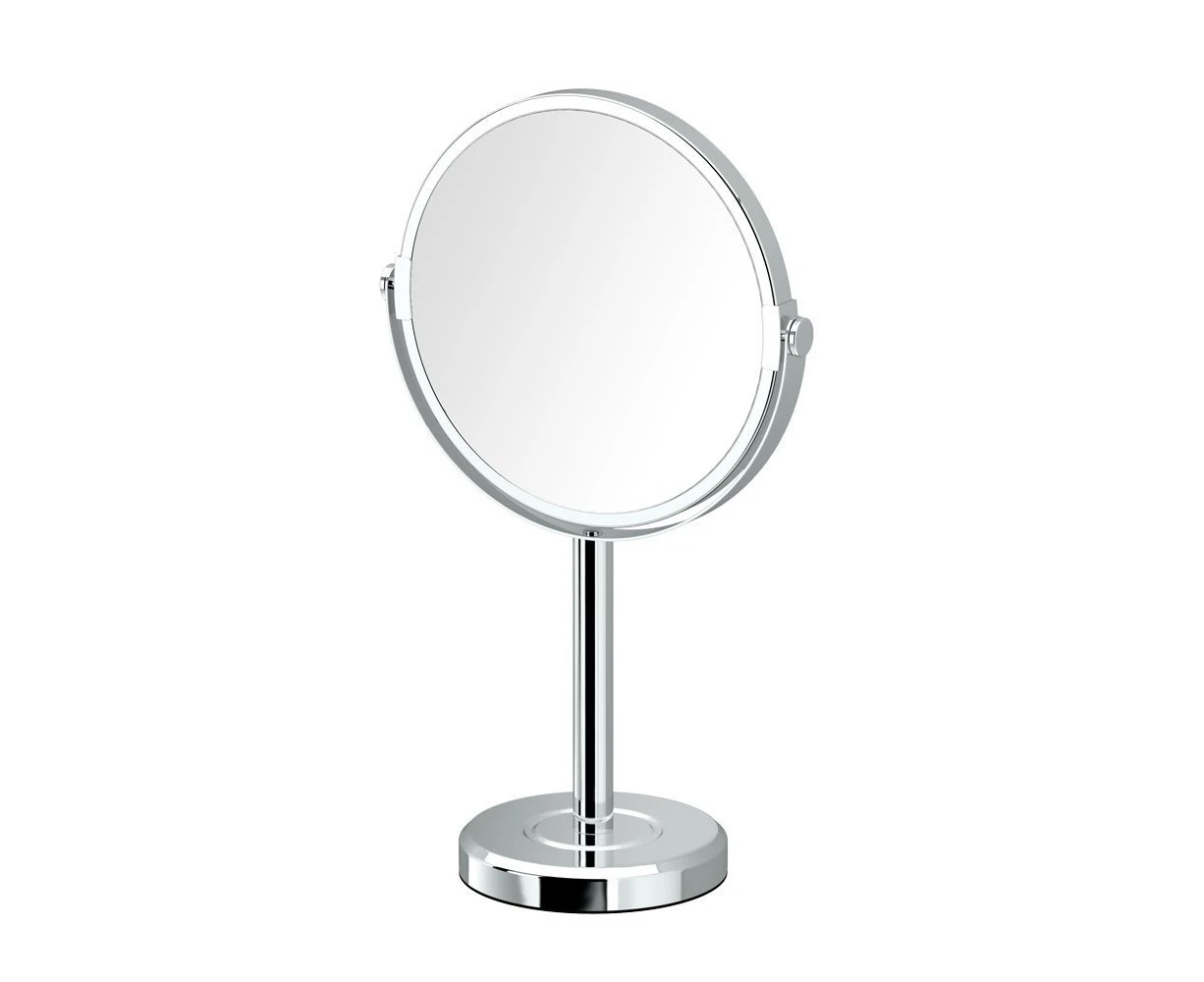 (Chrome) - Gatco 1386C Latitude II Minimalist Bathroom Counter Top Vanity, 3x Magnification Makeup Mirror, 32cm Height, Chrome