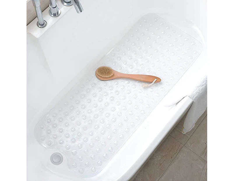 (Clear) - Tree Bud Bathtub Mats for Shower Tub Non-Slip Bath Mat 100cm x 41cm Extra Long Shower Mat, Kids Bath Tub Mat for Bathroom with Machine Washable (