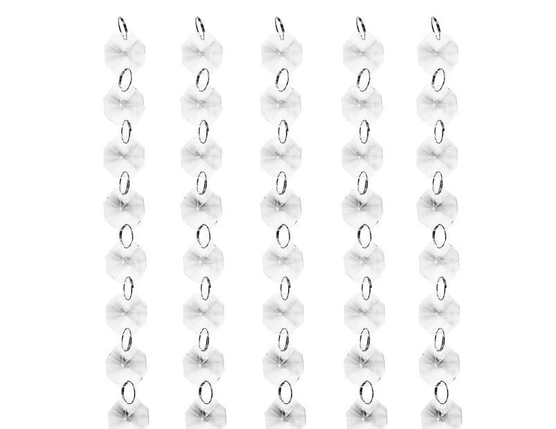 Diamond Hanging Clear Garland Strands of Crystal Beads for Wedding Event Decorations, Home, Ornament Accessories (5 Strands, 50cm Long Each)