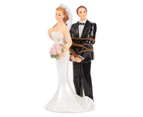 Wedding Cake Topper - Bride and Tied Up Groom Figurines - Fun Wedding Couple Figures for Decorations and Gifts -2.6 x 12cm x 5.8cm