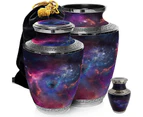 (Large, Interstellar Nebula) - Cosmic Galaxy Universe Cremation Urns for Adult Ashes for Funeral, Niche or Columbarium, 100% Brass, Cremation Urns for Huma