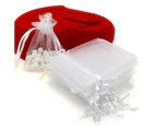 (White) - Organza Bags 100pcs 10cm x 15cm Gift Bags Organza Drawstring Pouch Jewellery Party Wedding Favour Party Festival Gift Bags Candy Bags (White)