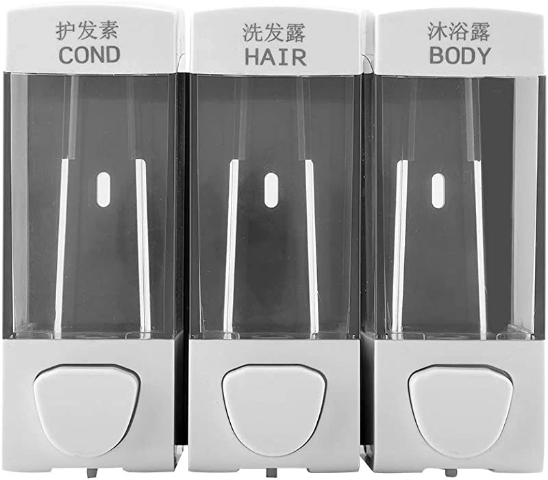 Sorand Shampoo Dispenser, Wall Mounted 3-Chamber Liquid Lotion Shampoo Soap Dispenser Set Bathroom Accessories Shampoo dispensers Wall Mount Wall Soap Disp