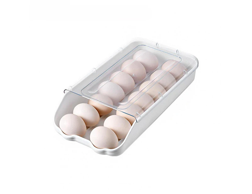Rolling egg storage box kitchen refrigerator egg fresh-keeping box-Transparent