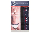 CXL by Christian Lacroix Men's Cotton Stretch Briefs 4-Pack - Caviar