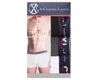CXL by Christian Lacroix Men's Cotton Stretch Basic Trunks 3-Pack - Caviar/Charcoal/White 6