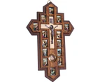 Three Layers with Olive Wood Crucifix - icon showing 14 Stations of the Cross...
