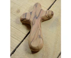 Handcrafted Olive Wood Comfort Holding Cross (10cm ) from Bethlehem in Pouch with Certificate