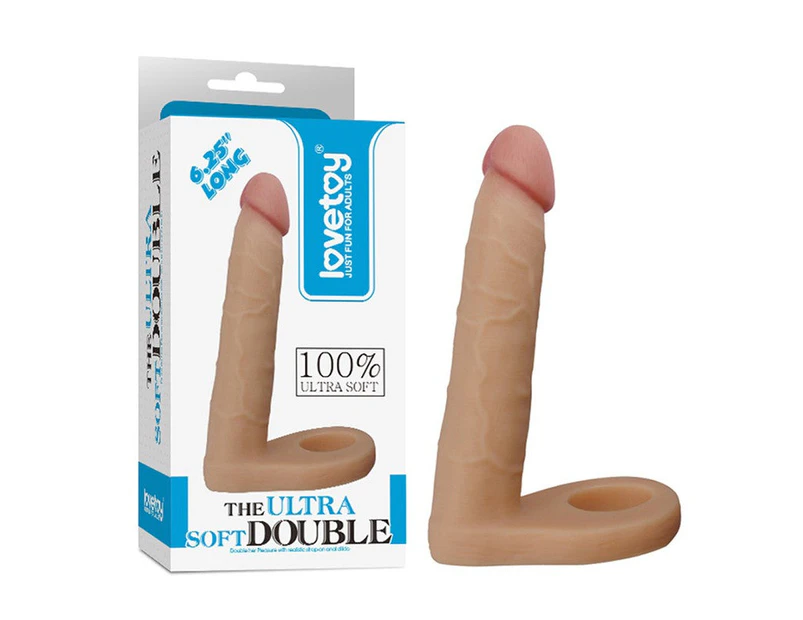 Lovetoy 6.25" The Ultra Soft Double Penetration Anal Dildo Cock Ring