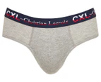CXL by Christian Lacroix Men's Cotton Stretch Briefs 4-Pack - Caviar/Charcoal/Grey/White