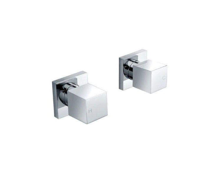 AQUAPERLA Cascade Chrome Cubic Shower Wall Taps