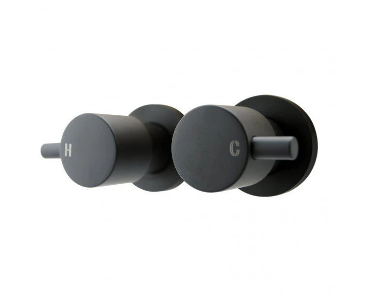 AQUAPERLA Echo Round Black Shower Wall Taps