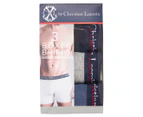CXL by Christian Lacroix Men's Cotton Stretch Boxer Briefs 3-Pack - Navy/Grey/Blue Heather
