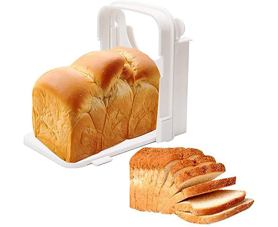 Bread Slicer Toast Cutting Adjustable Roast Loaf Slicer Cutter Foldable  Compact Toast Slicing Machine Plastic Bread Slicer for Homemade Bread  Foldable