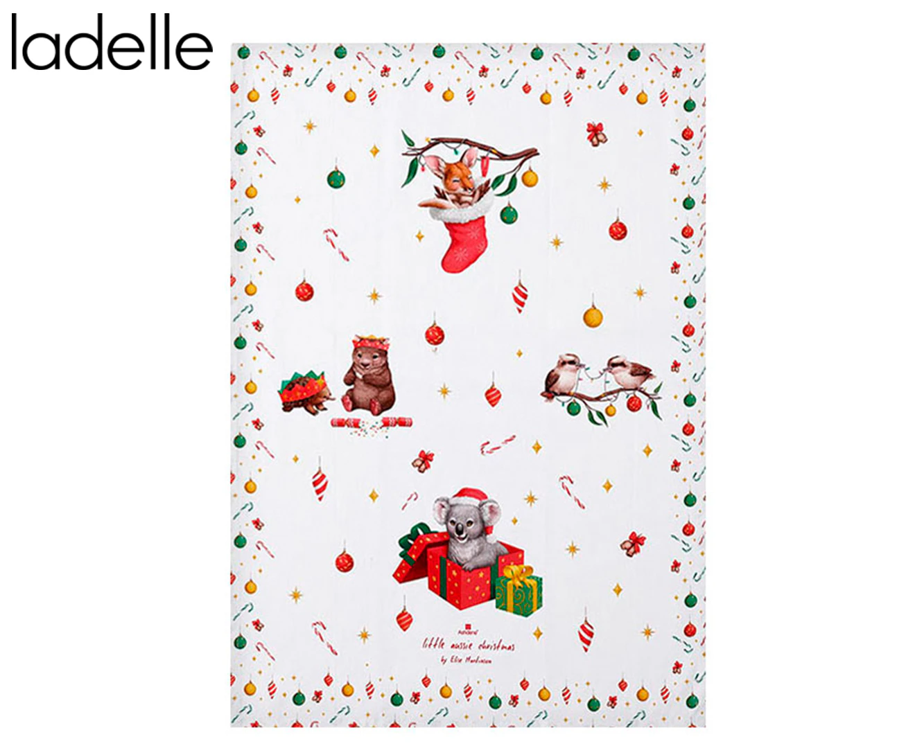 Ashdene Little Aussie Christmas Kitchen Towel - White/Multi