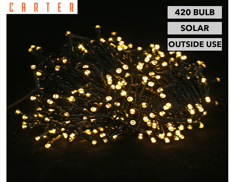 Carter 39.7m 420 LED Christmas Outdoor Solar String Lights - Warm White