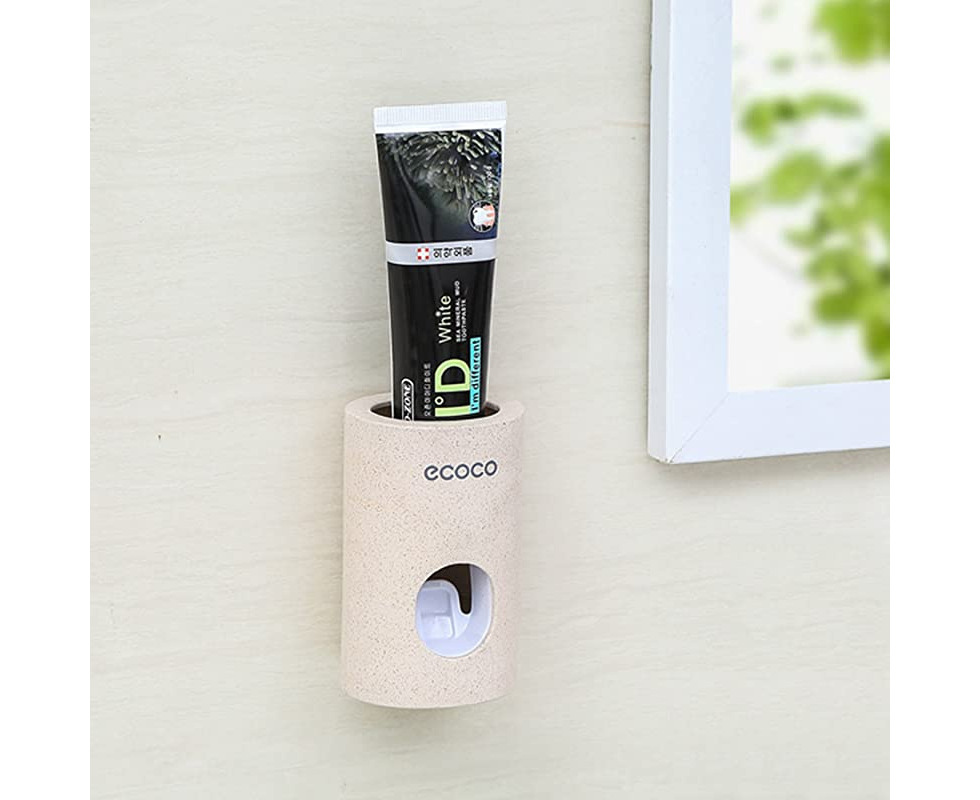 liquan Automatic Cute Toothpaste Dispenser Squeeze Toothpaste Wall-Mounted Children's Toothbrush Holder Bathroom Accessories Set 