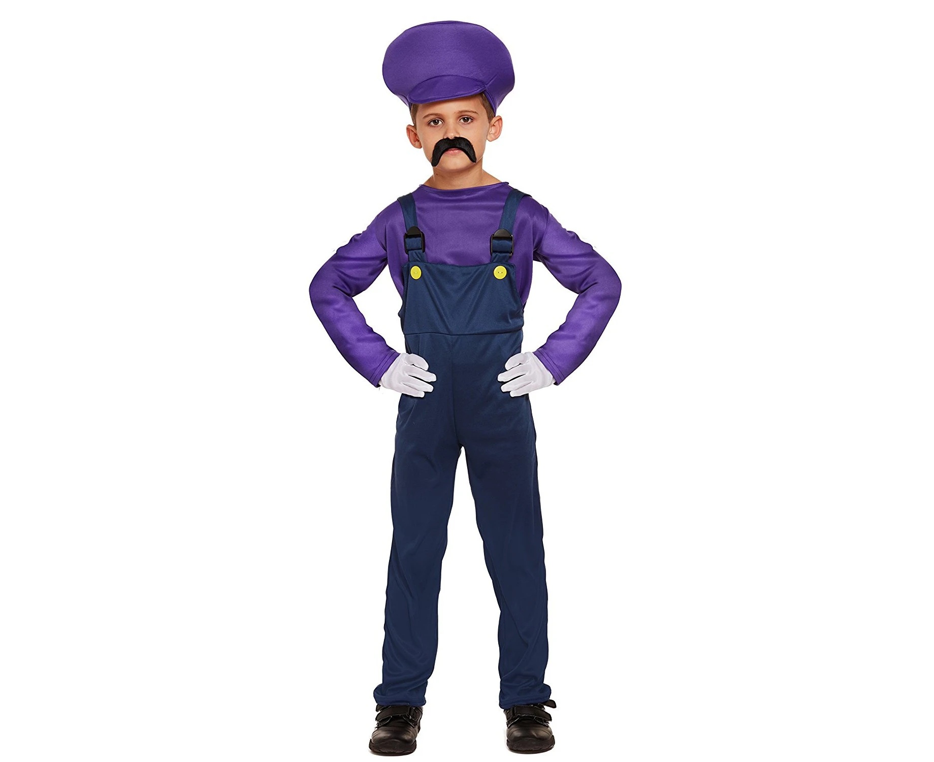 (10-12 Years, Purple) - Childrens Super Workman Fancy Dress Costume (10-12 years, Purple)