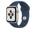 Apple Watch SE (GPS) 40mm Silver Aluminium Case with Abyss Blue Sport Band 1