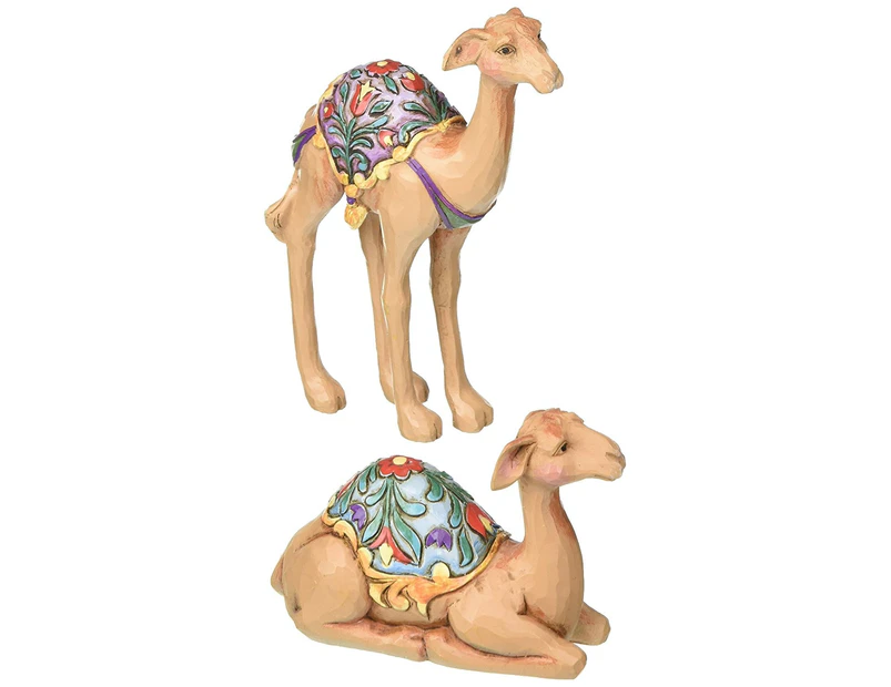 Jim Shore Heartwood Creek Set of Two Camels-Mini Nativity Figurine 11cm