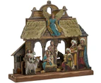 Kurt Adler C6859 Nativity Tablepiece Set Wooden Nativity Tablepiece Set